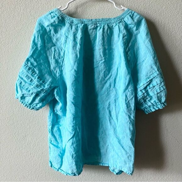 LOT of 2 Talbots Pastel Boho Coastal Preppy Linen Cottagecore Embroidered Tunic - Picture 10 of 14